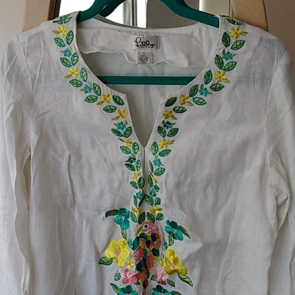 🌻 Lilly Pulitzer linen Tunic  Sz S EUC - Picture 3 of 8